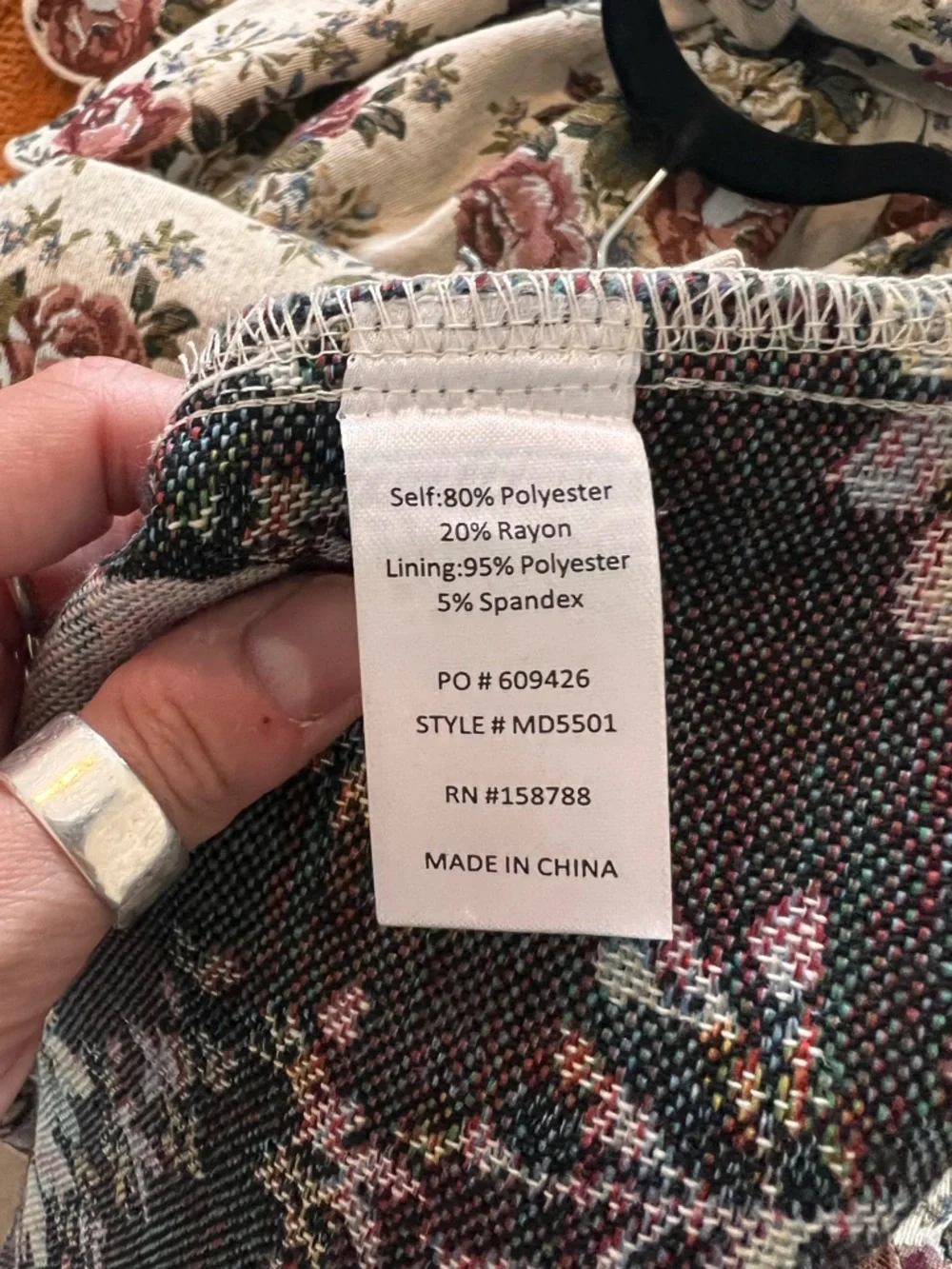 Mable Floral Tapestry Strapless Dress - Picture 6 of 7